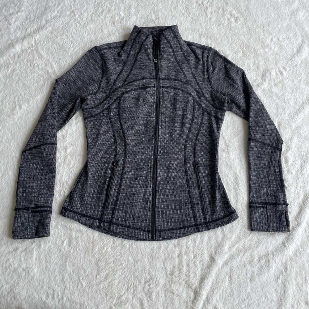 Lululemon Define Jacket Gray Space Dye Heathered Full Zip Size 8